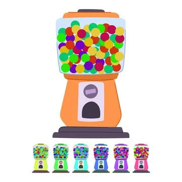 Candy bubblegum machine vector cartoon graphic Stock Illustration