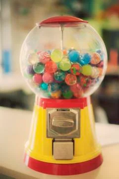Candy bubblegum toy machine soft Stock Photos