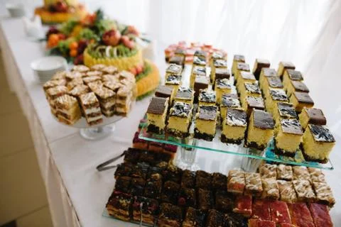 Candy buffet, delicious Candy bar at a wedding Stock Photos