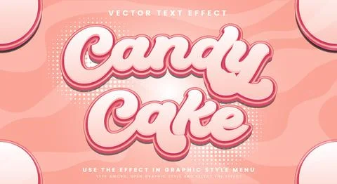 Candy Cake 3d editable text effect Template Stock Illustration