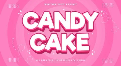 Candy Cake 3d editable text effect Stock Illustration