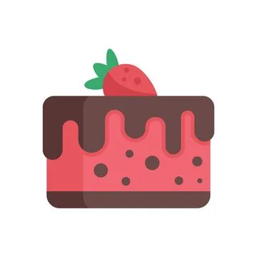 Candy cake icon flat vector. Anniversary decoration Illustrazione stock