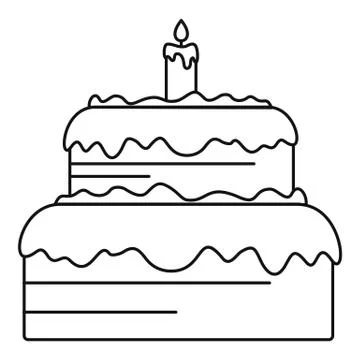 Candy cake icon, outline style Stock Illustration