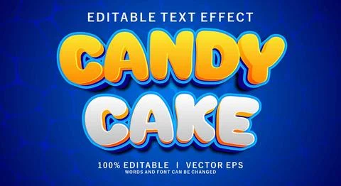 Candy cake vector text effect with modern style design Stock Illustration