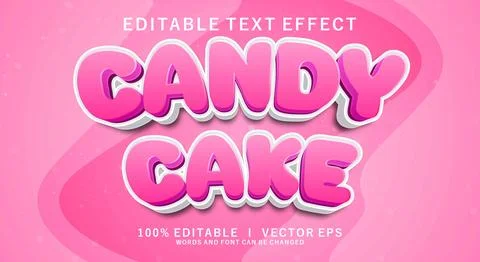 Candy cake vector text effect with modern style design Stock Illustration