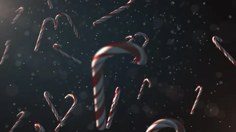 Candy Cane in a 3D animation Stock Footage 251106877