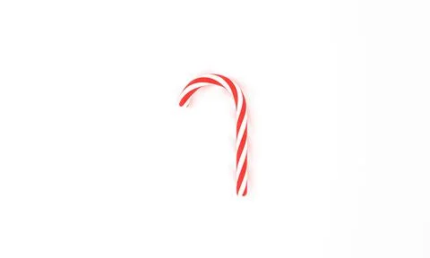 Candy Cane 3D illustration on white background 3d render winter symbol Illustrazione stock
