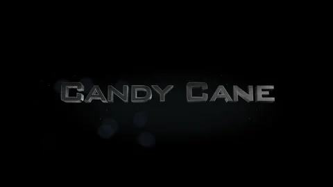 Candy cane 3D title metal text on black alpha channel background Stock Footage 255888398