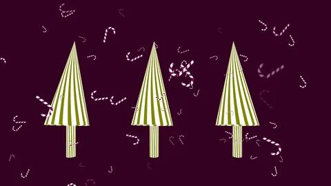Candy cane and Christmas tree red background Illustrazione stock