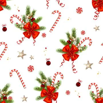 Candy cane and ribbon Stock Illustration