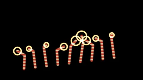 Candy cane animation with red and white stripes and rings Stock Footage 339366269