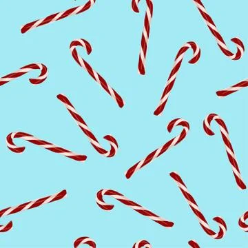 Candy cane backdrop on light blue background Stock Illustration