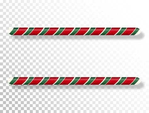 Candy cane border isolated on transparent background. Christmas frame. Bright Stock Illustration