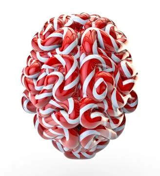 Candy cane brain Illustrazione stock