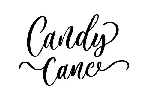 Candy Cane Calligraphy Script for Holiday Design. Elegant Cursive Typograph.. Stock Illustration
