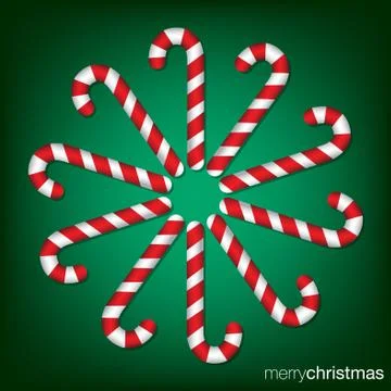 Candy cane Christmas card in vector format. Stock Illustration