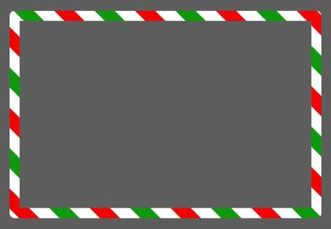 Candy cane christmas frame with blank space. Xmas striped border with copyspa Stock Illustration