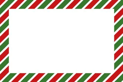 Candy cane christmas frame with blank space. Christmas border frame. Stock Illustration