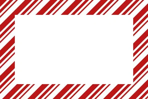 Candy cane christmas frame with blank space. Christmas border frame. Stock Illustration