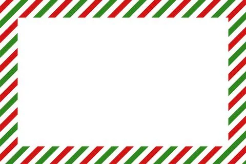 Candy cane christmas frame with blank space. Christmas border frame. Stock Illustration