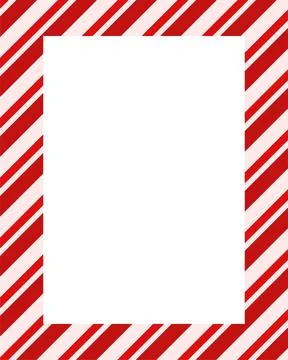 Candy cane christmas frame with blank space. Christmas border frame. 库存插图
