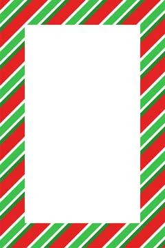 Candy cane christmas frame with blank space. Christmas border frame. Stock Illustration