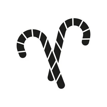 Candy cane christmas icon vector basic design simple and modern Stock Illustration