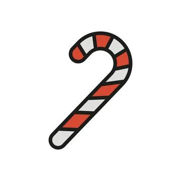 Candy cane christmas icon vector basic design simple and modern Illustrazione stock