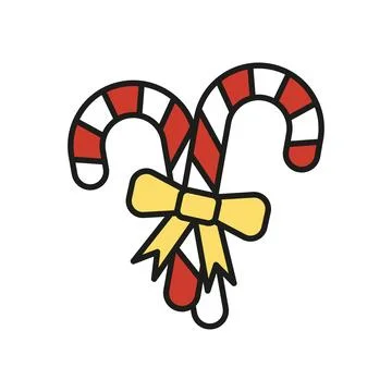 Candy cane christmas icon vector basic design simple and modern Stock Illustration