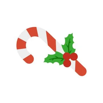 Candy cane christmas icon vector basic design simple and modern Illustrazione stock