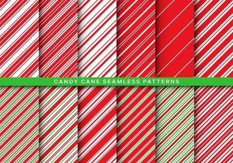Candy cane christmas pattern, seamless backgrounds Stock Illustration