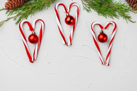 Candy cane Christmas pattern on white background Foto stock