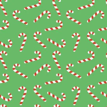 Candy cane. Christmas seamless pattern with candy cane. Cartoon, flat, vector イラスト素材