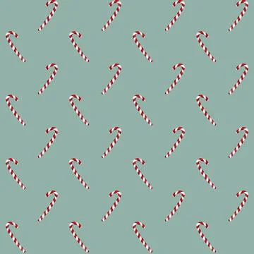 Candy cane Christmas seamless pattern blue Ilustración de archivo
