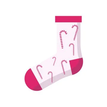Candy Cane Christmas Sock Illustrazione stock