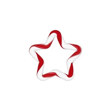 Candy cane Christmas vector decoration, star frame from red and white twisted 스톡 일러스트