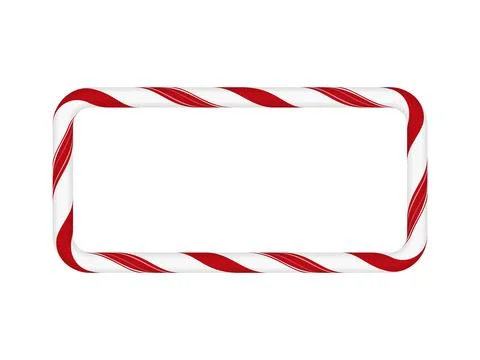 Candy cane Christmas vector decoration, rectangle frame from red and white 스톡 일러스트