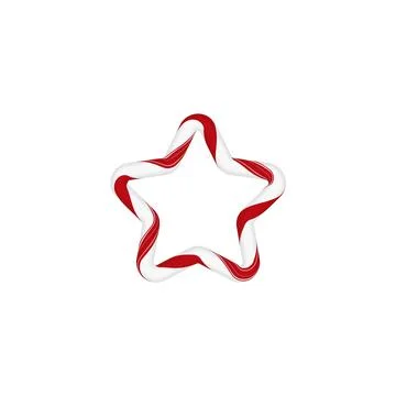 Candy cane Christmas vector decoration, star frame from red and white twisted Stockillustratie