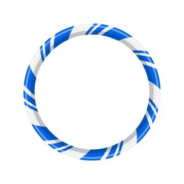Candy cane circle frame for christmas design isolated on white background Stock Illustration