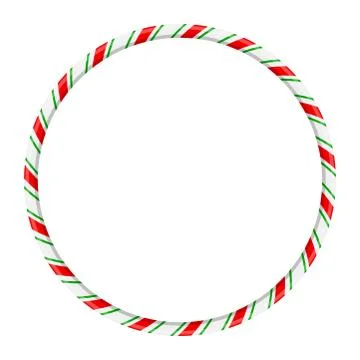 Candy cane circle frame for christmas design isolated on white background Stock Illustration