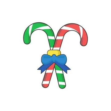 Candy Cane Cross Gift 库存插图