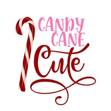 Candy Cane Cute - Hand drawn vector illustration. Stock Illustration