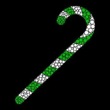 Candy cane dot icon isolated on black background Stock Illustration