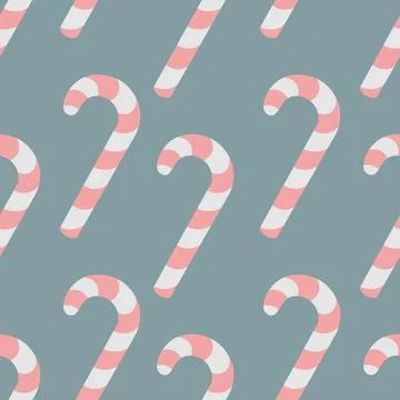 Candy cane. Endless Christmas pattern of striped pink and white lollipops. Stock Illustration