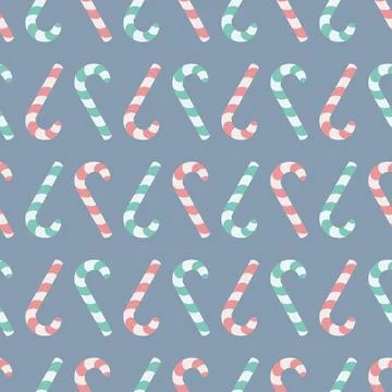 Candy cane. Endless Christmas pattern of striped red and green lollipops. Stock Illustration
