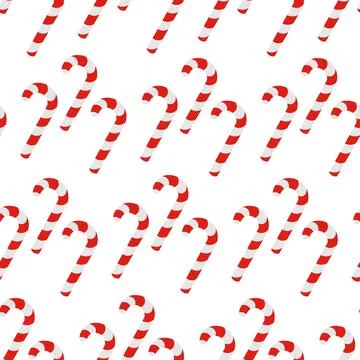 Candy cane. Endless vector pattern. Flat style. 스톡 일러스트