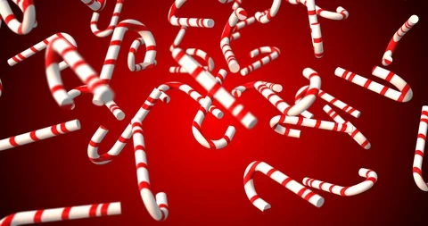 Candy cane falling 3d animation Video stock 98765216