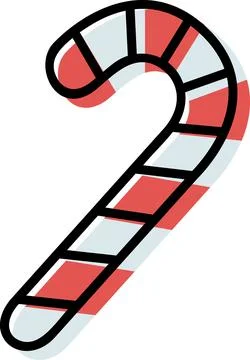 Candy cane flat design holiday illustration Illustrazione stock