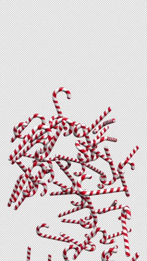 Candy cane fountain – 3d render with alpha channel. Stock Footage 293560783