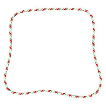 Candy cane frame border for christmas design isolated on white background Stock Illustration
